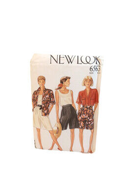 New Look 6563 1980s Y2K Sewing Pattern Womens Size 8 20 Blouse Shorts Jacket